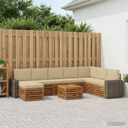Set vanjskih sofa 9 kom. Prirodna i bež