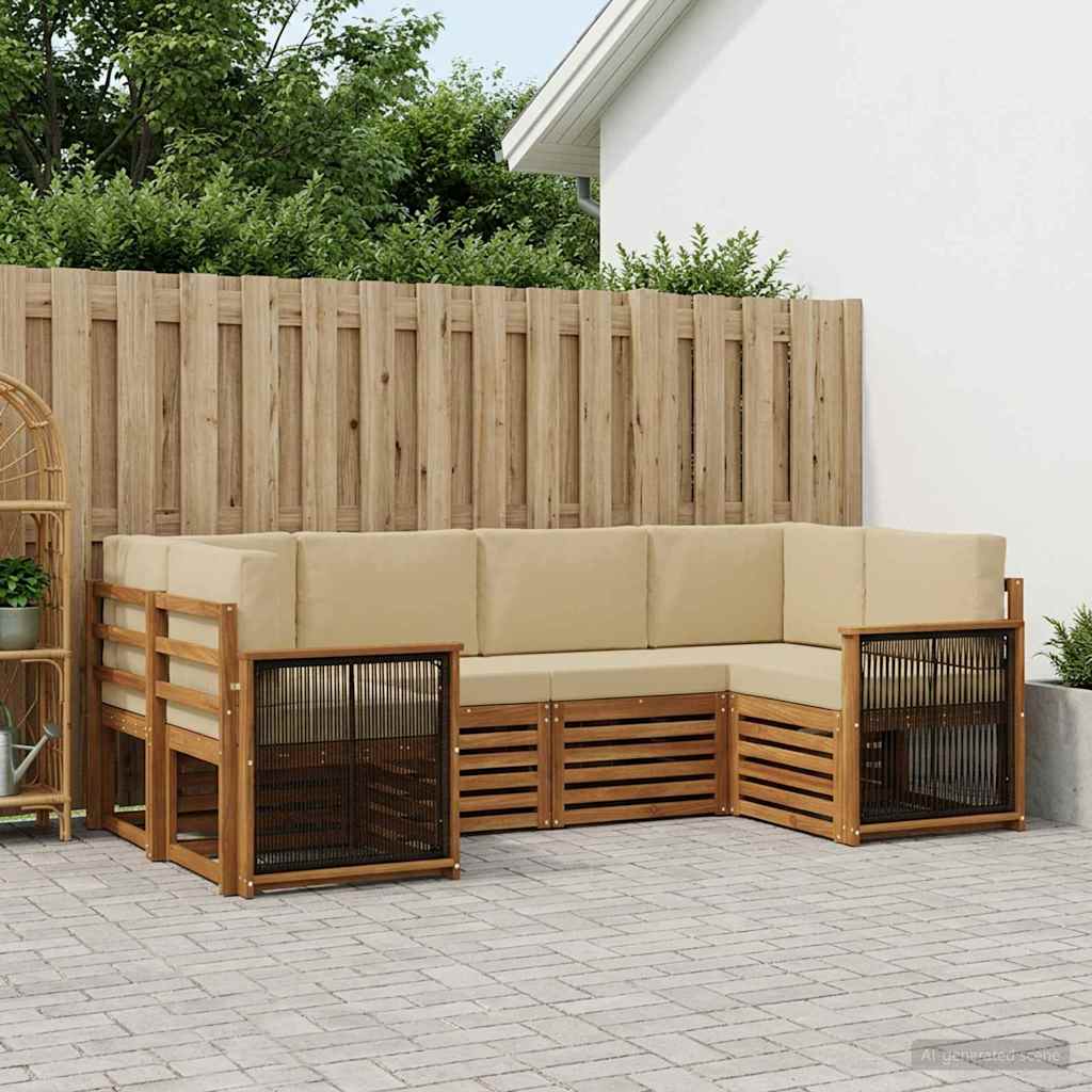Set vanjskih sofa 5 kom. Prirodna