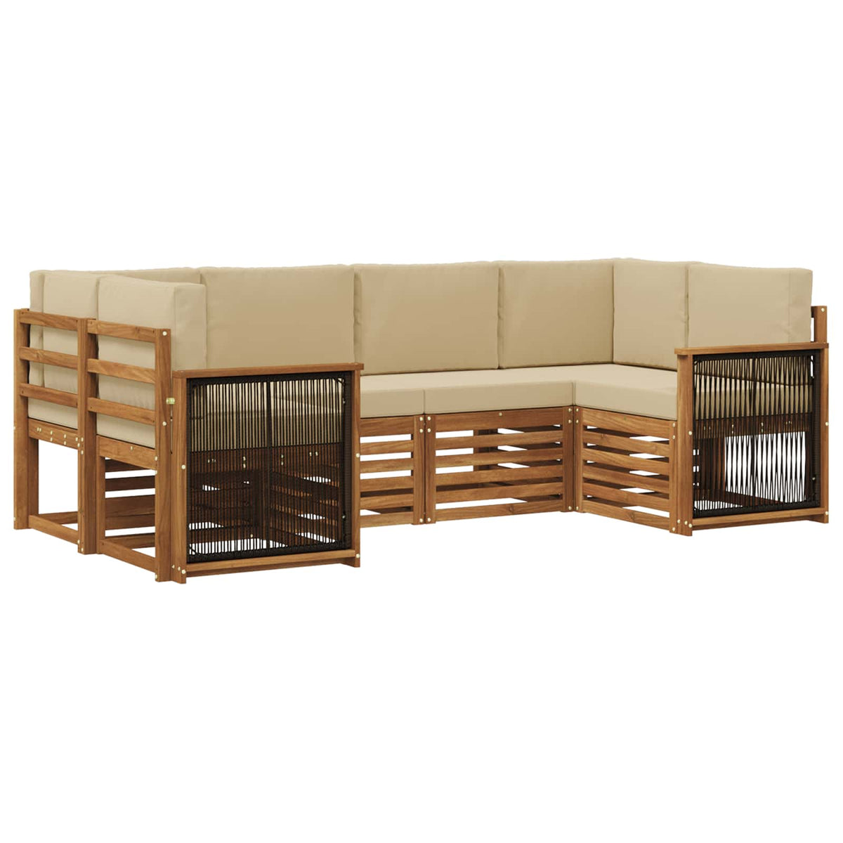 Set vanjskih sofa 5 kom. Prirodna