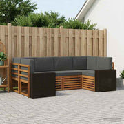 Sekcijska garnitura 6 pcs Prirodna i antracit Poliester
