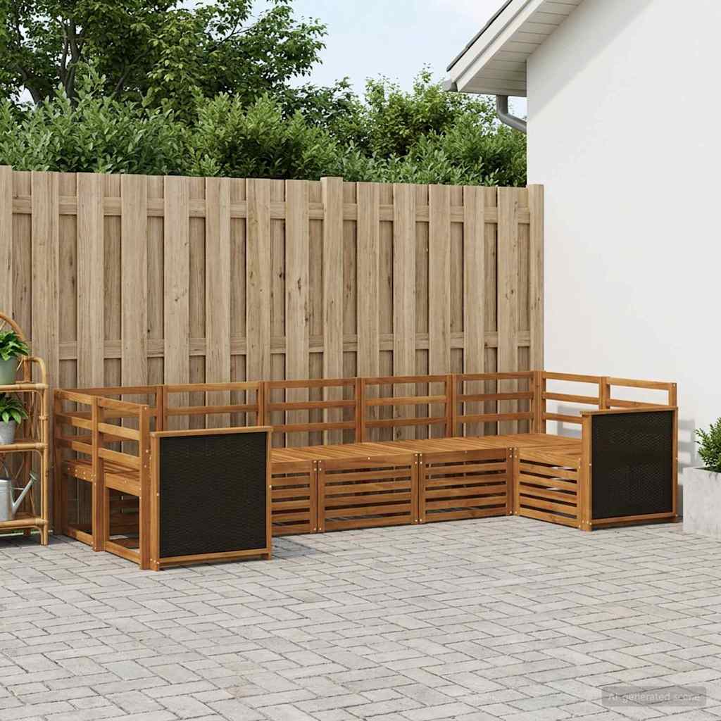 Set vanjskih sofa 6 kom. Prirodna Čvrsto drvo akacije Smeđa