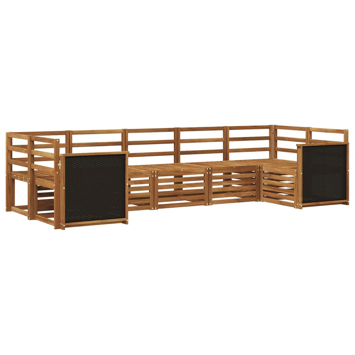 Set vanjskih sofa 6 kom. Prirodna Čvrsto drvo akacije Smeđa
