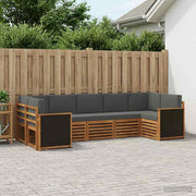 Set vanjskih sofa 6 kom. Prirodna i antracit Smeđa