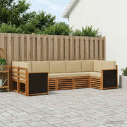 Set vanjskih sofa 6 kom. Prirodna Smeđa