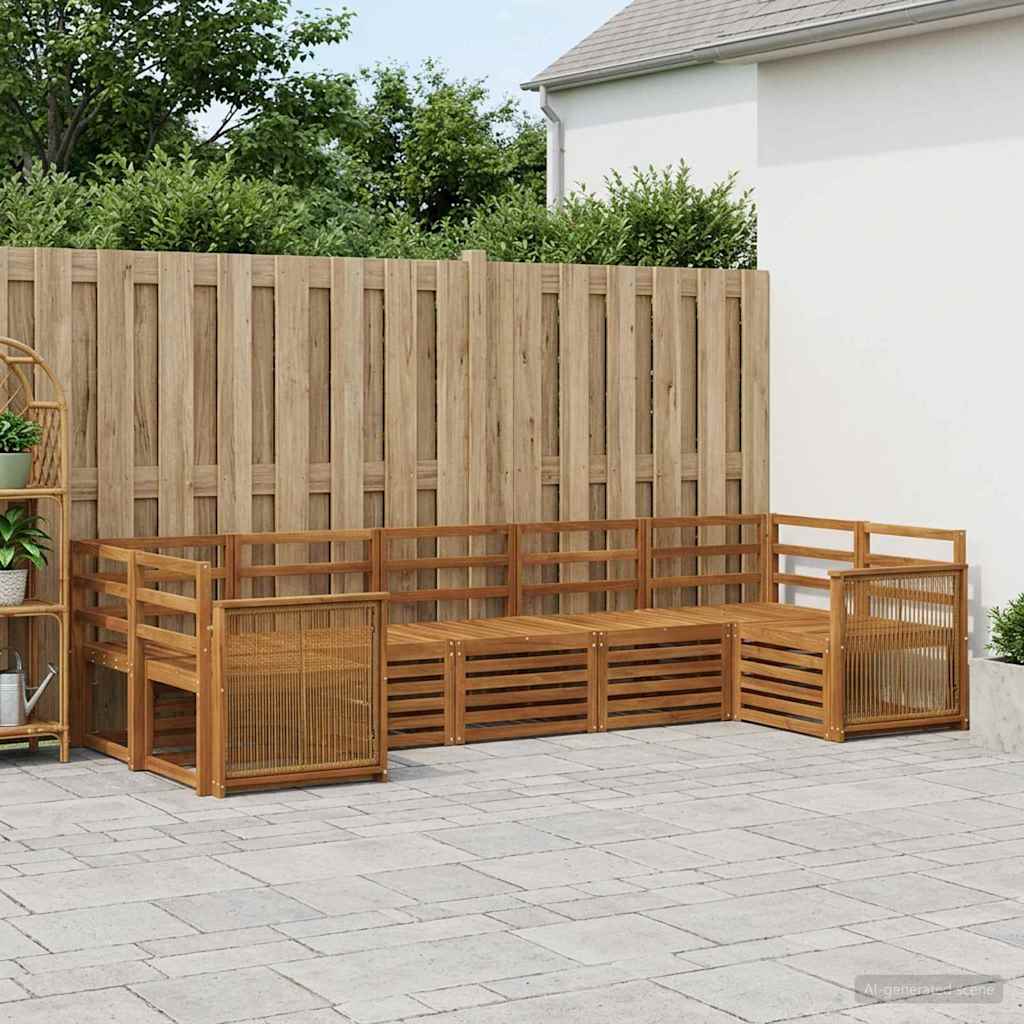Set vanjskih sofa 6 kom. Prirodna Čvrsto drvo akacije