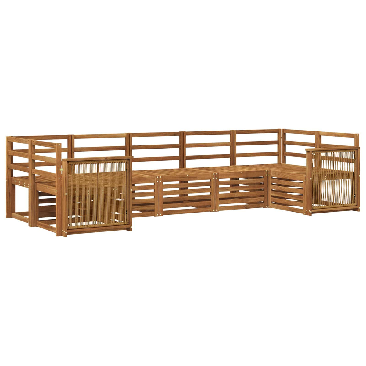Set vanjskih sofa 6 kom. Prirodna Čvrsto drvo akacije