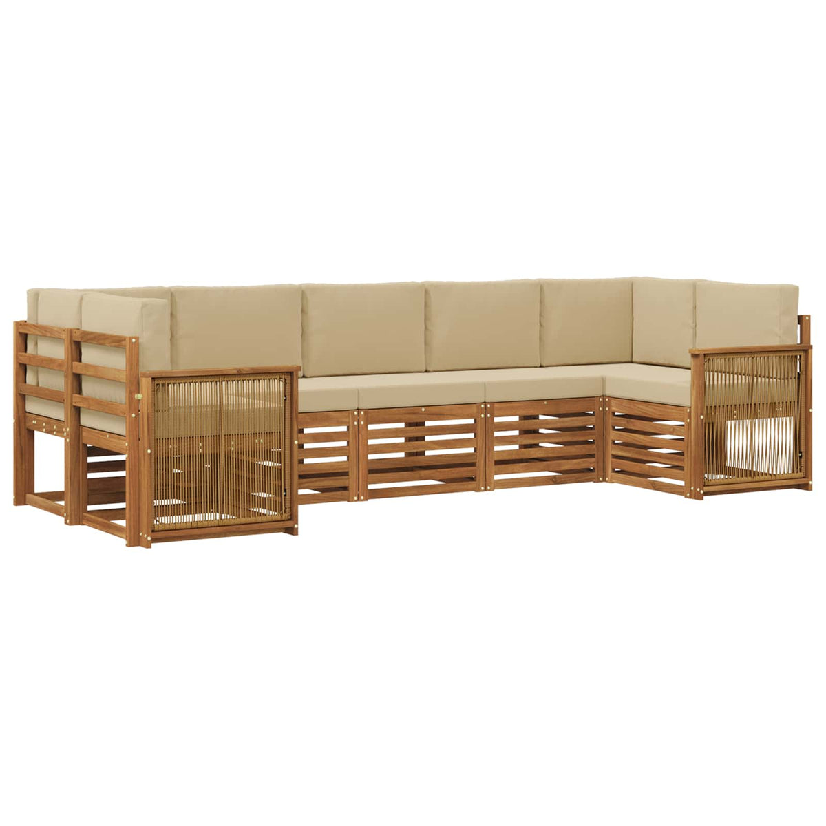 Set vanjskih sofa 6 kom. Prirodna