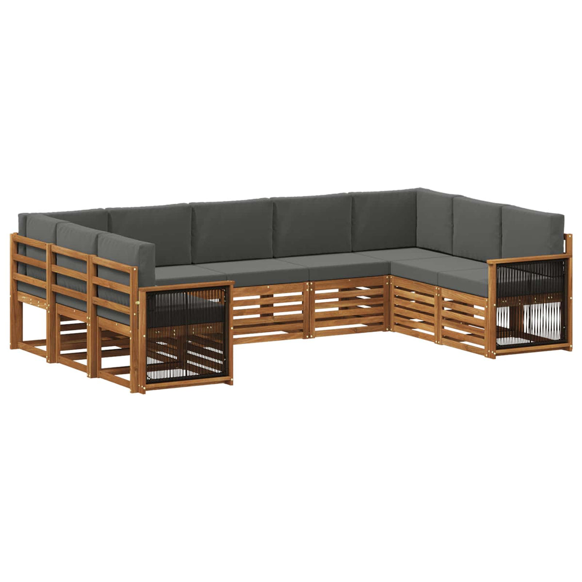 Set vanjskih sofa 7 kom. Prirodna i antracit