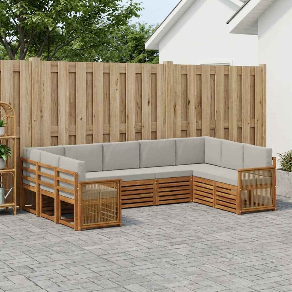 Set vanjskih sofa 7 kom. Prirodna i svjetlosiva