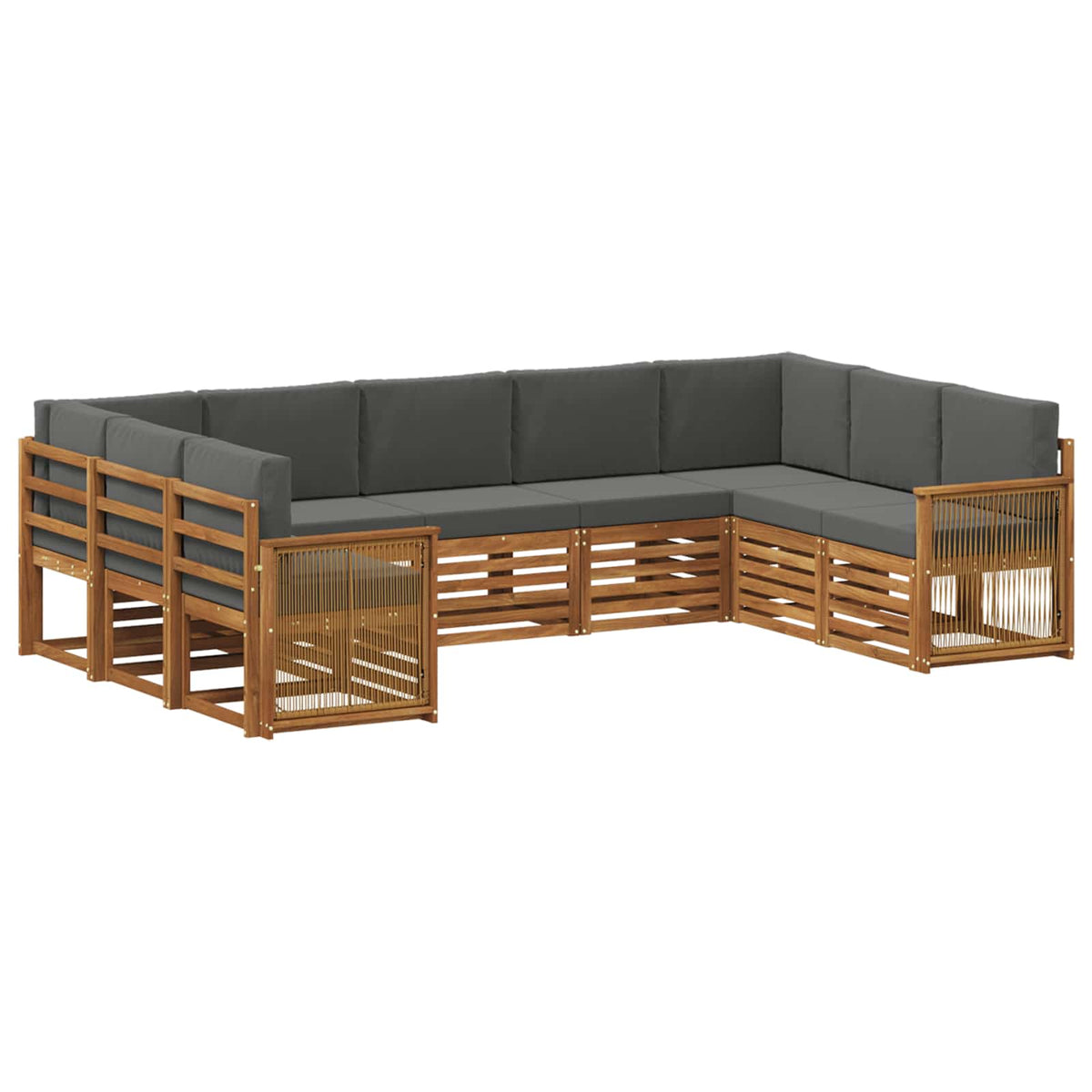 Set vanjskih sofa 7 kom. Prirodna i antracit