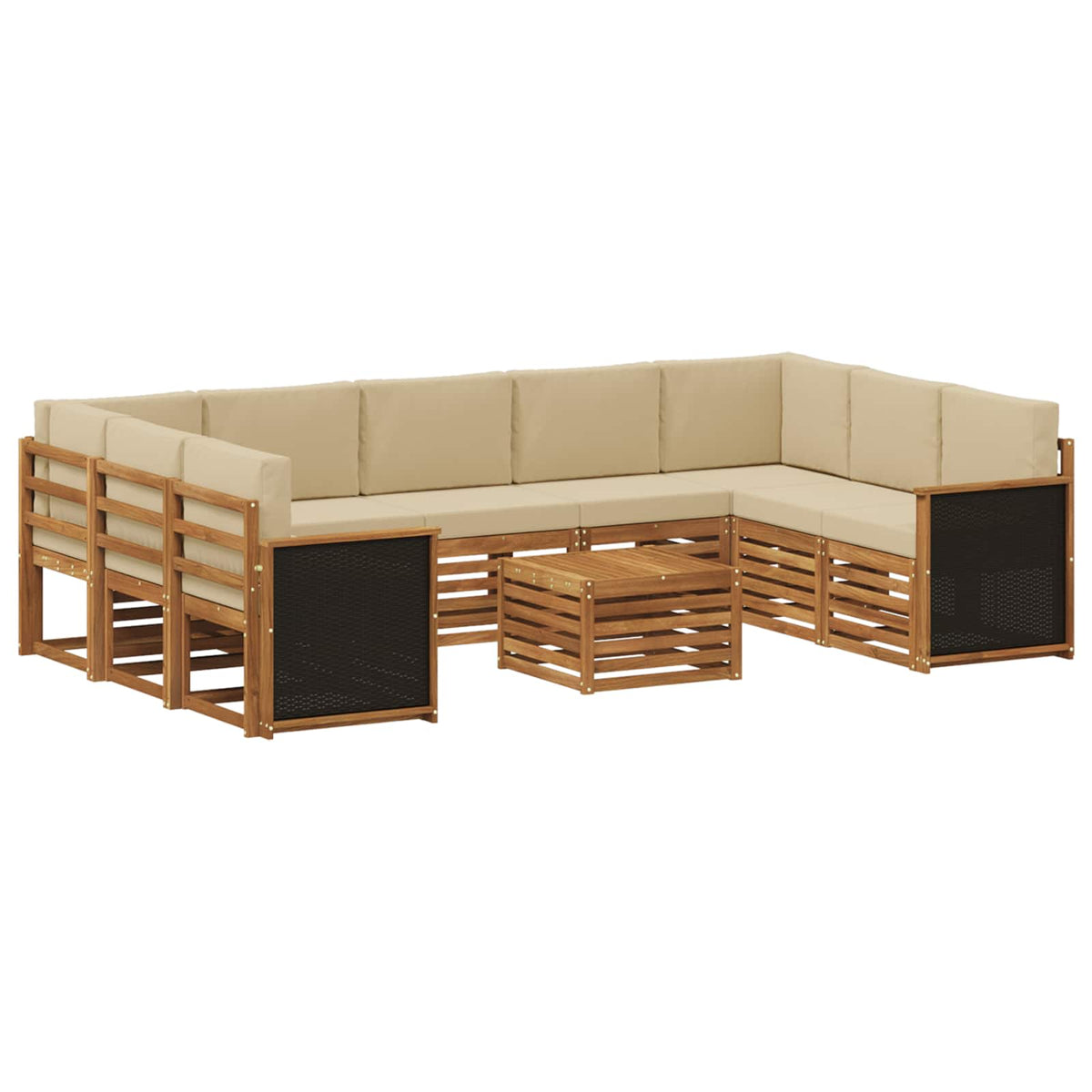 Set vanjskih sofa 10 kom. Prirodna