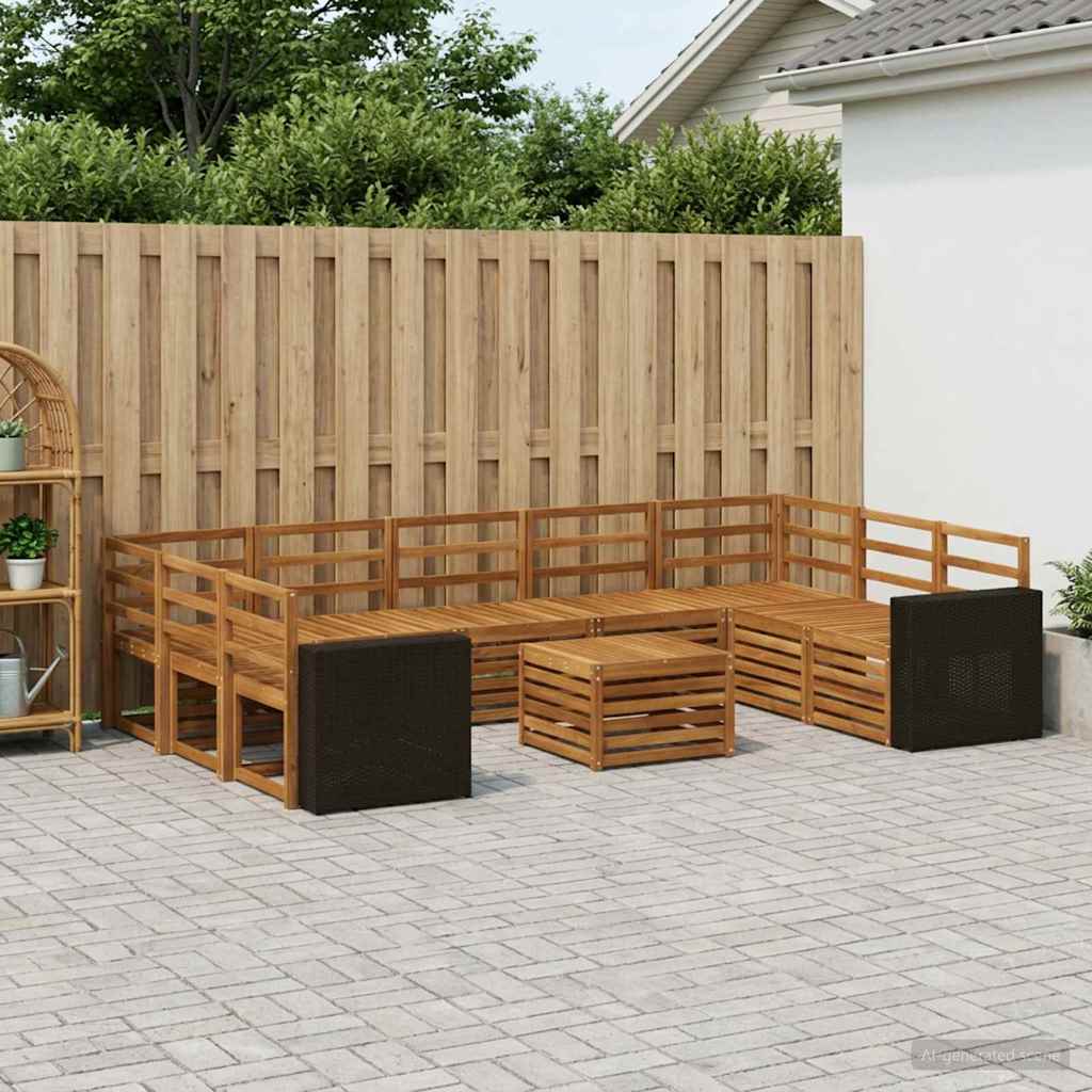 Setovi sofa 10 pcs Prirodna Čvrsto drvo akacije