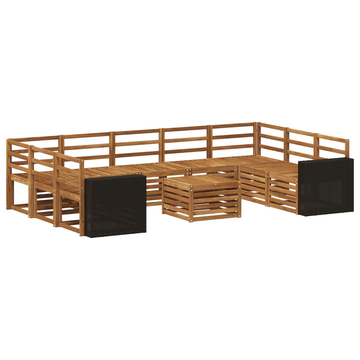 Setovi sofa 10 pcs Prirodna Čvrsto drvo akacije