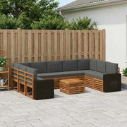 Setovi sofa 10 pcs Prirodna i antracit Čvrsto drvo akacije