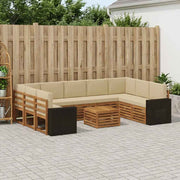 Setovi sofa 10 pcs Prirodna i bež Čvrsto drvo akacije