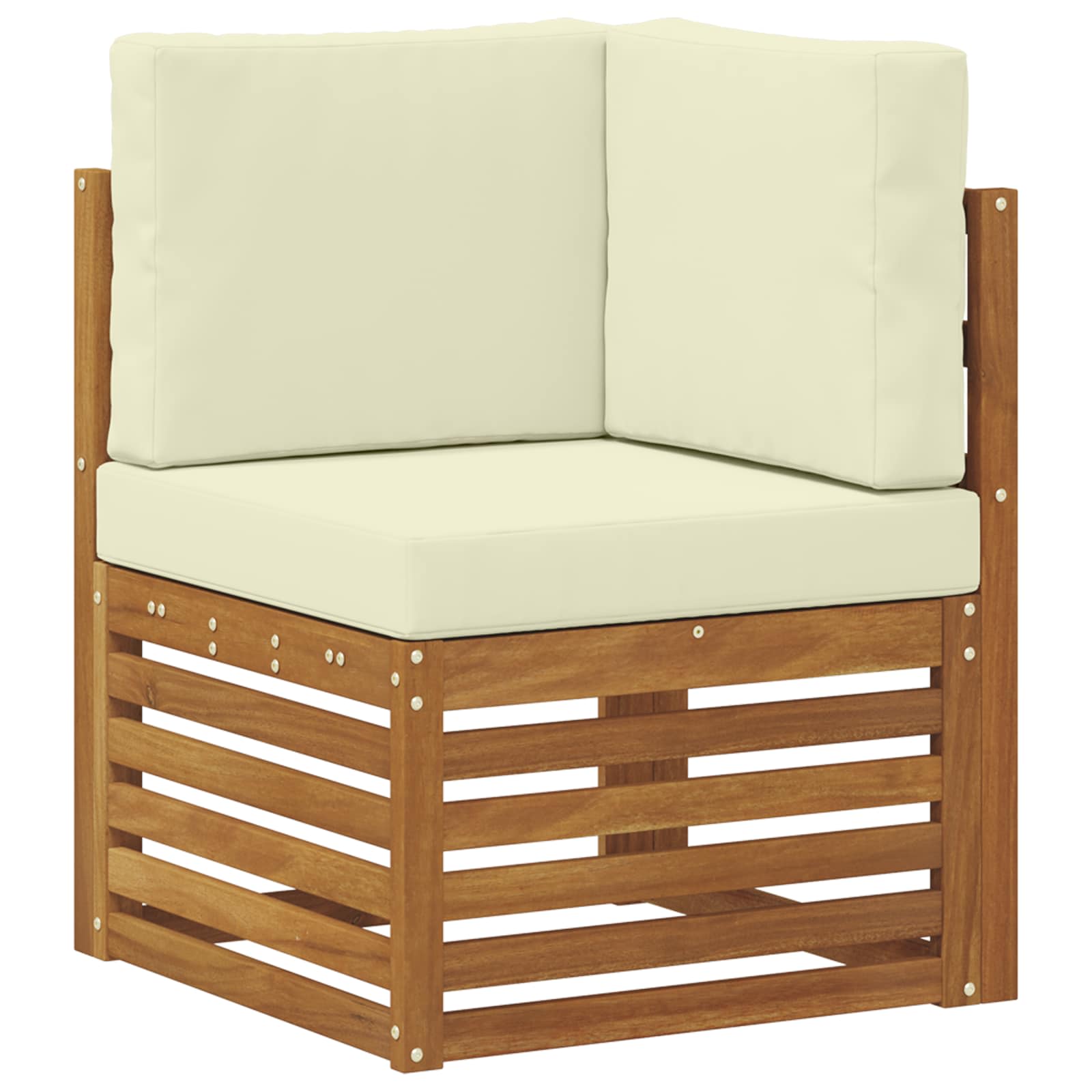 Setovi sofa 10 pcs Prirodna i krem Čvrsto drvo akacije