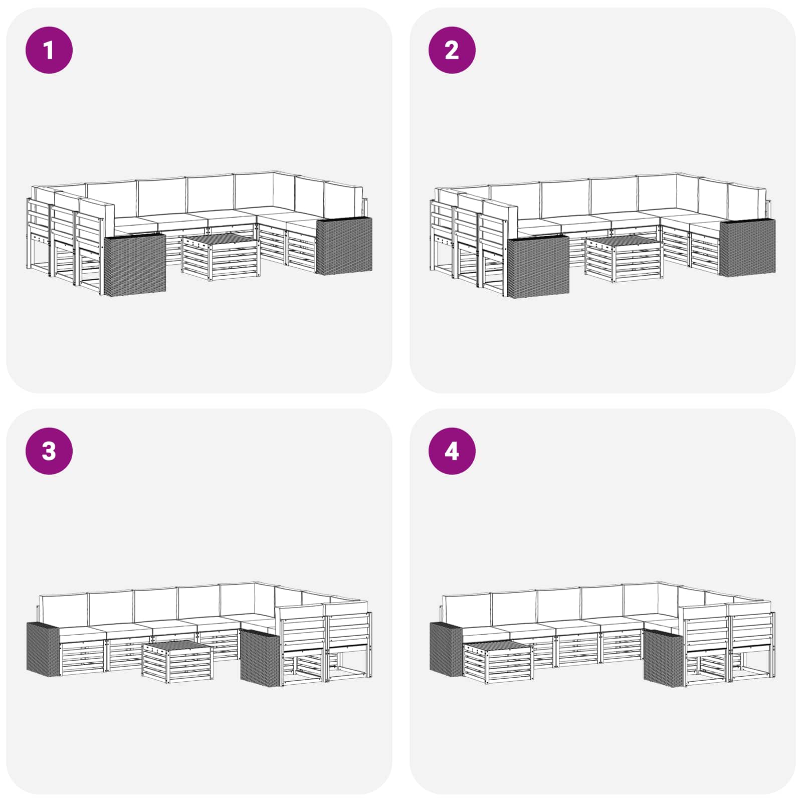 Setovi sofa 10 pcs Prirodna i krem Čvrsto drvo akacije
