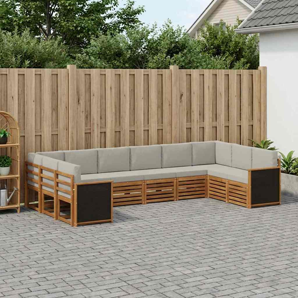 Set vanjskih sofa 7 kom. Prirodna i svjetlosiva