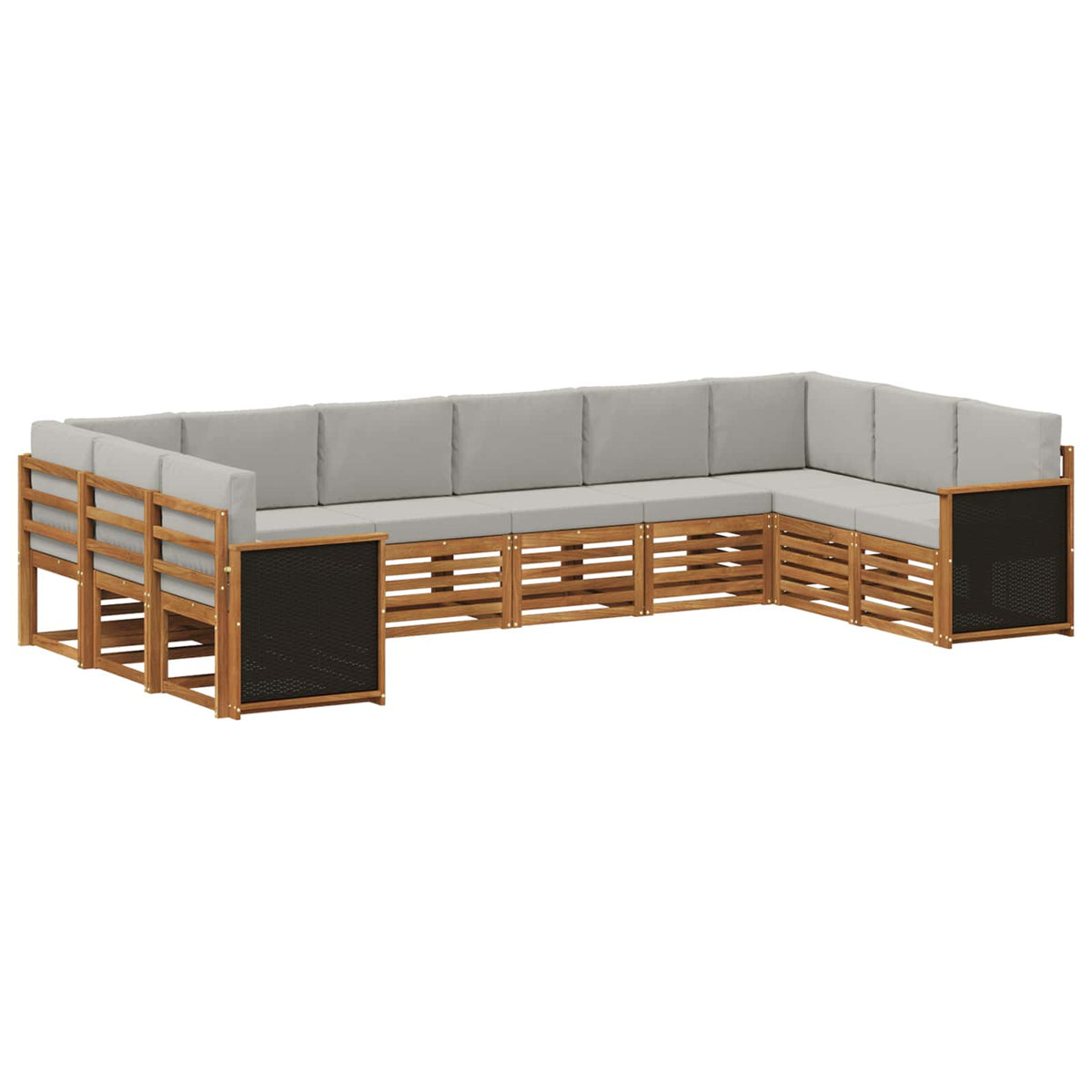 Set vanjskih sofa 7 kom. Prirodna i svjetlosiva