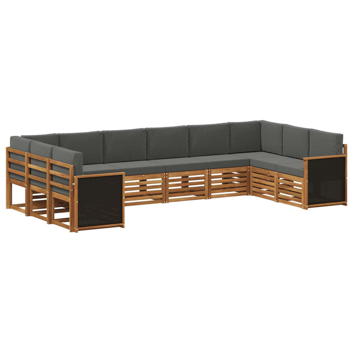 Set vanjskih sofa 7 kom. Prirodna i antracit