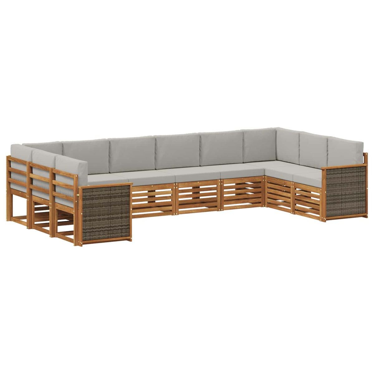 Set vanjskih sofa 7 kom. Prirodna i svjetlosiva
