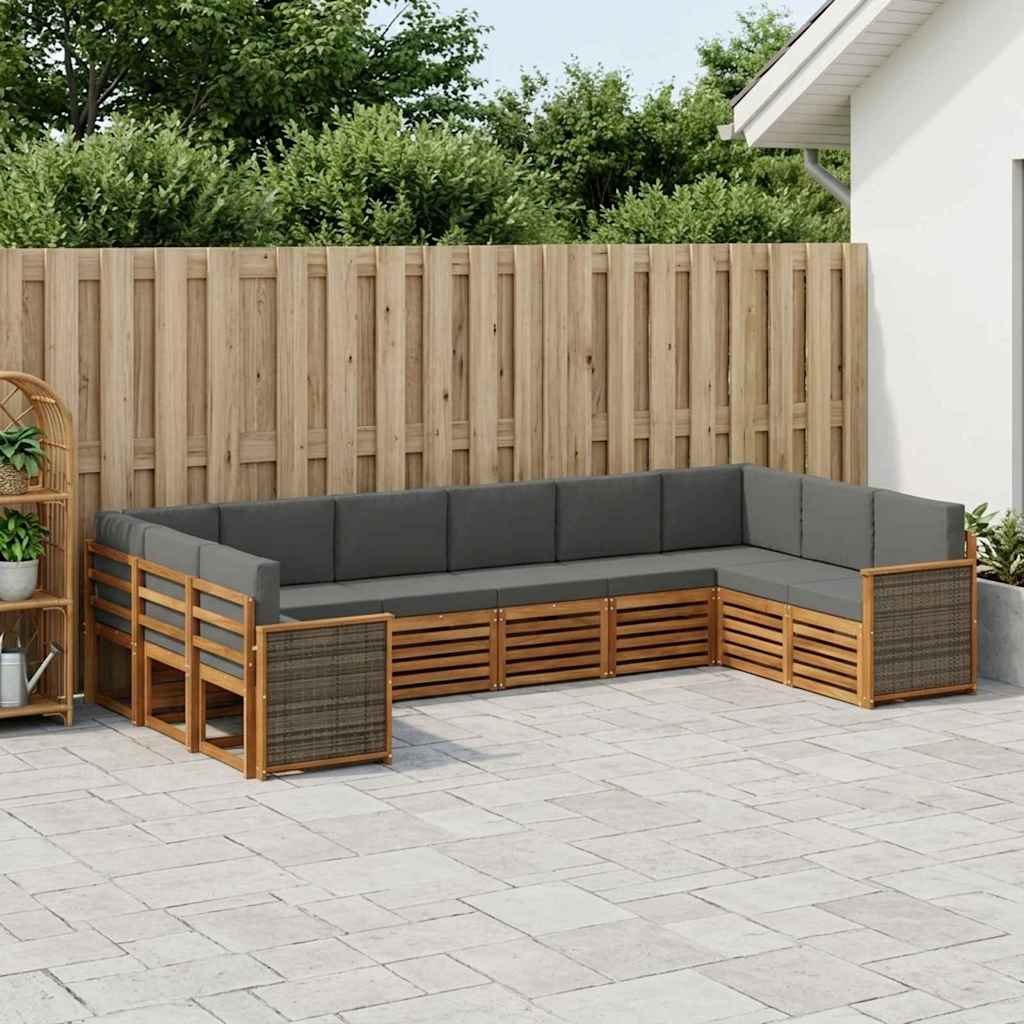 Set vanjskih sofa 7 kom. Prirodna i antracit