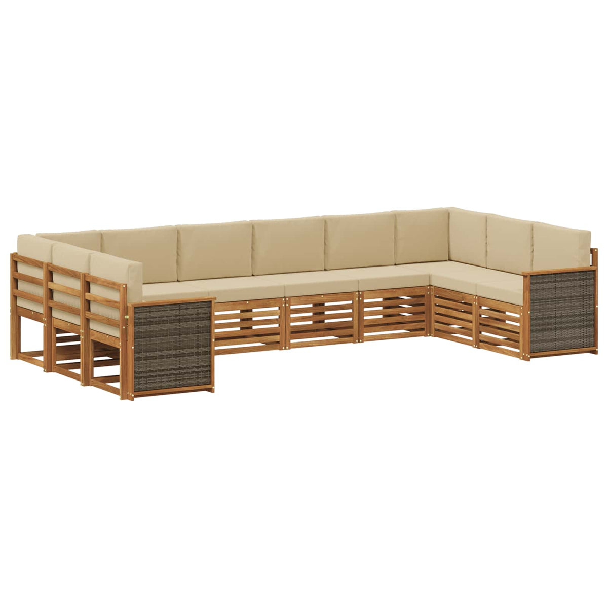 Set vanjskih sofa 7 kom. Prirodna