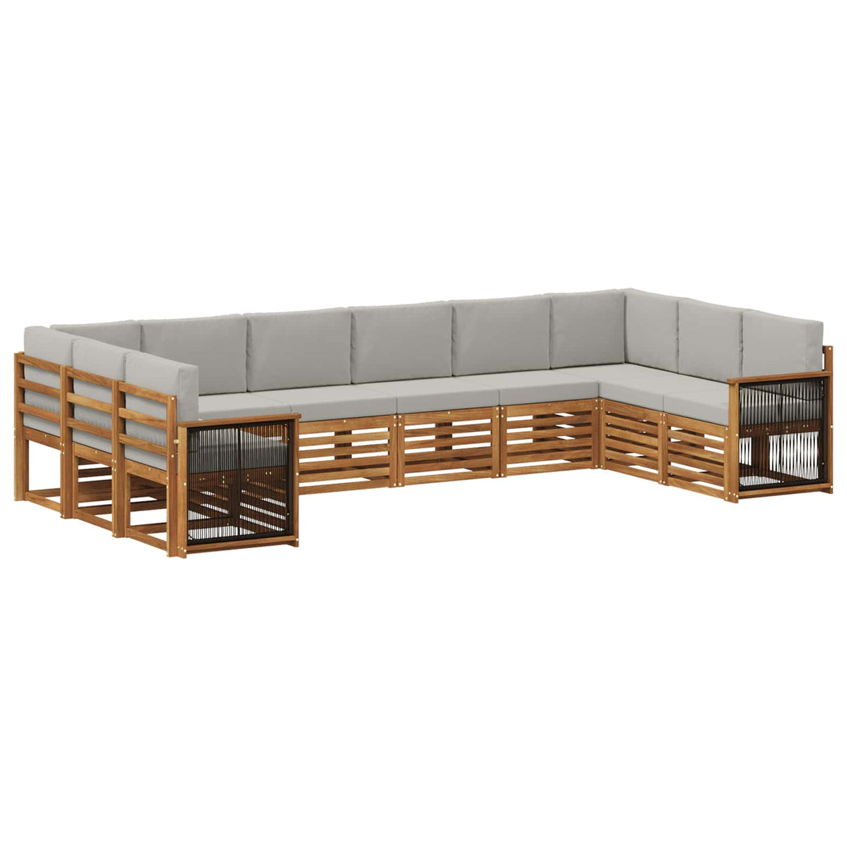 Set vanjskih sofa 7 kom. Prirodna i svjetlosiva