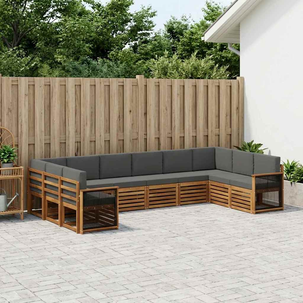 Set vanjskih sofa 7 kom. Prirodna i antracit