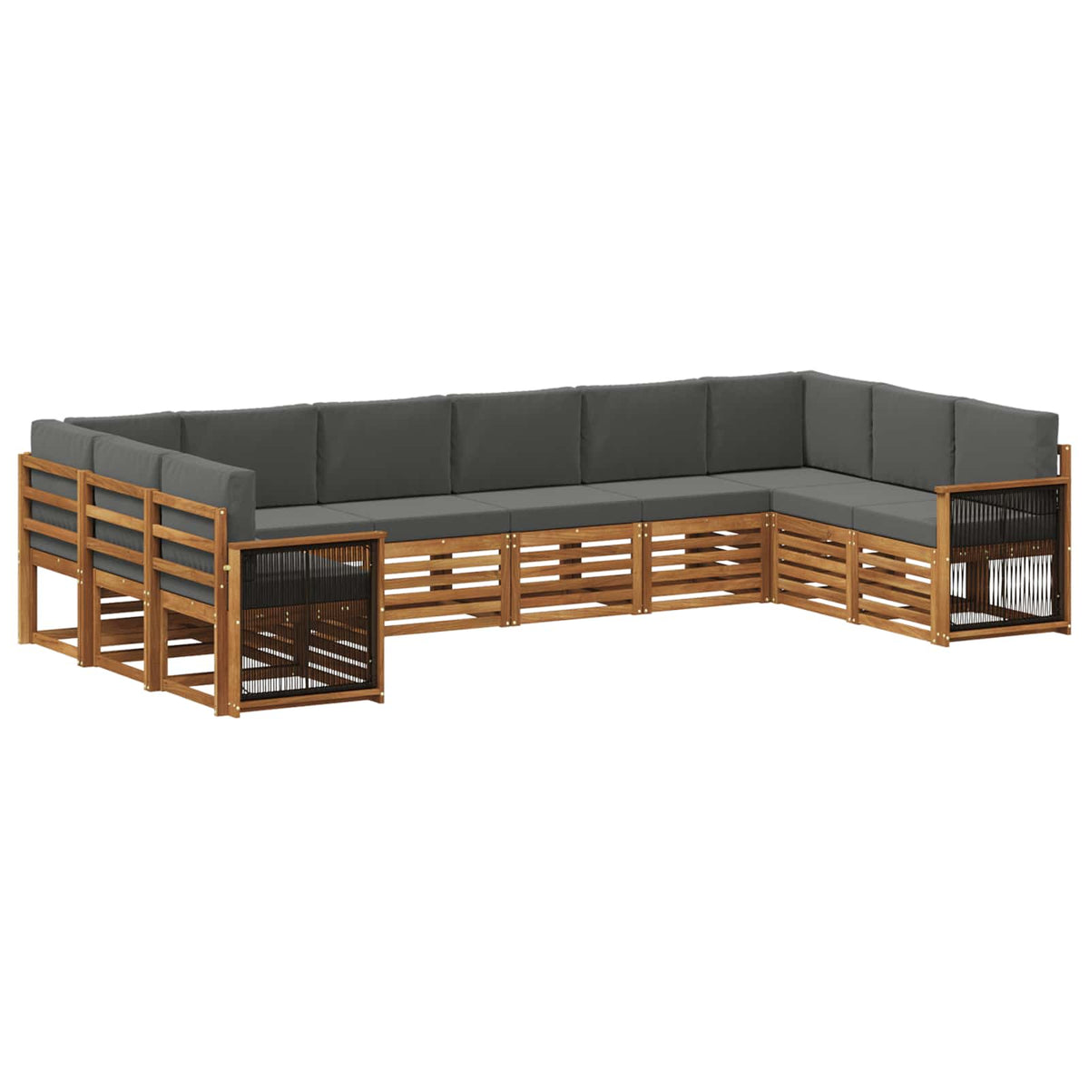 Set vanjskih sofa 7 kom. Prirodna i antracit
