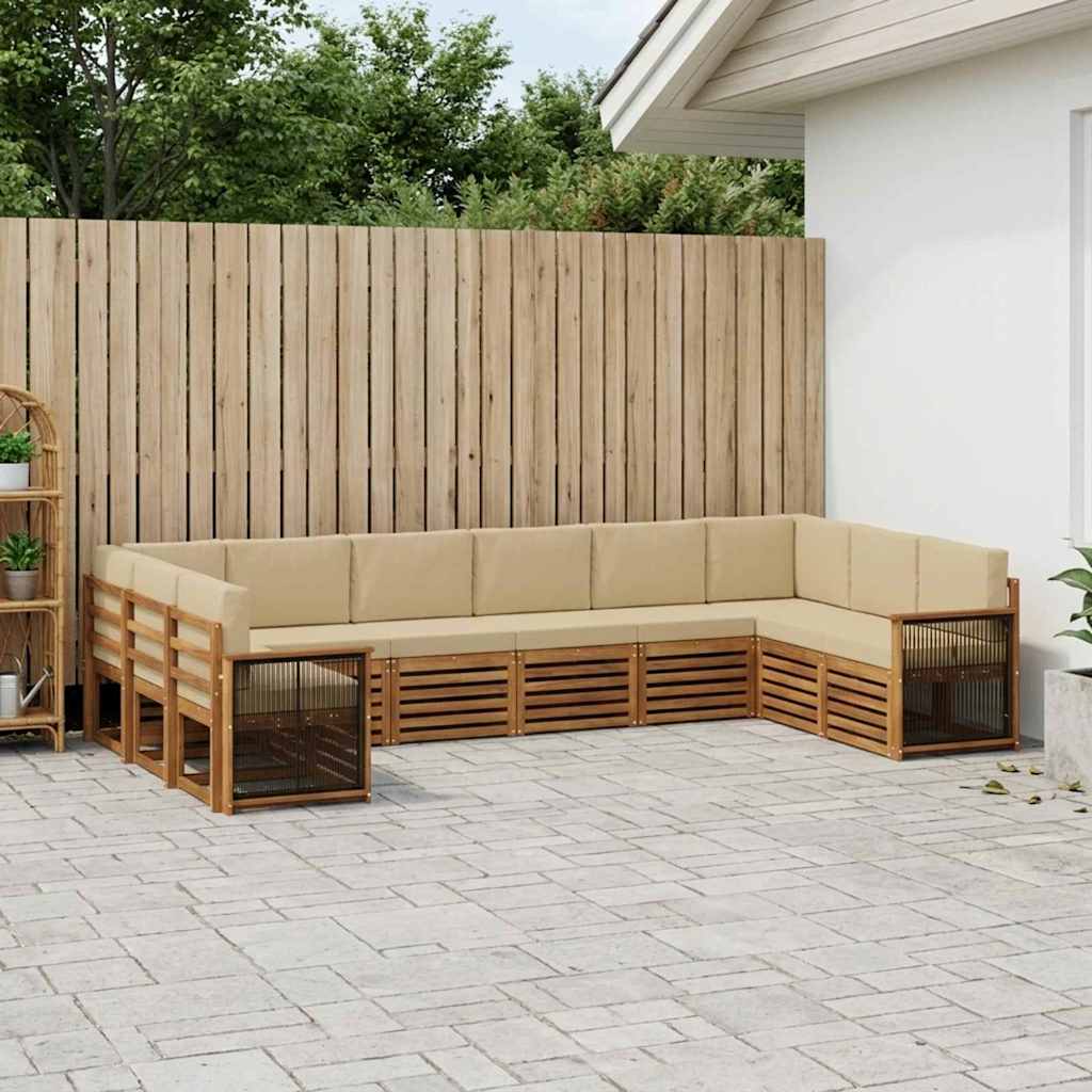 Sekcijska garnitura s jastukom 7 pcs Prirodna
