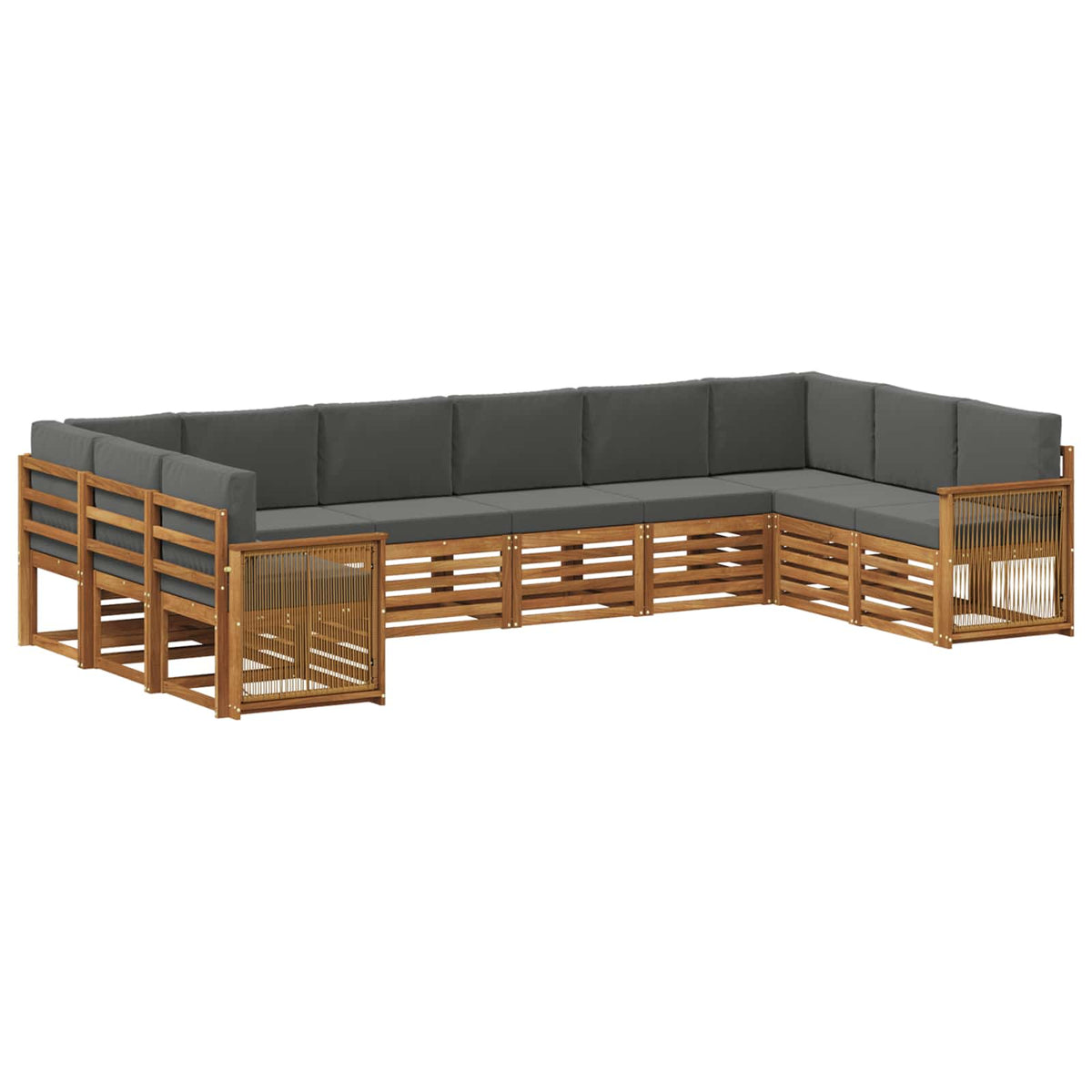 Set vanjskih sofa 7 kom. Prirodna i antracit