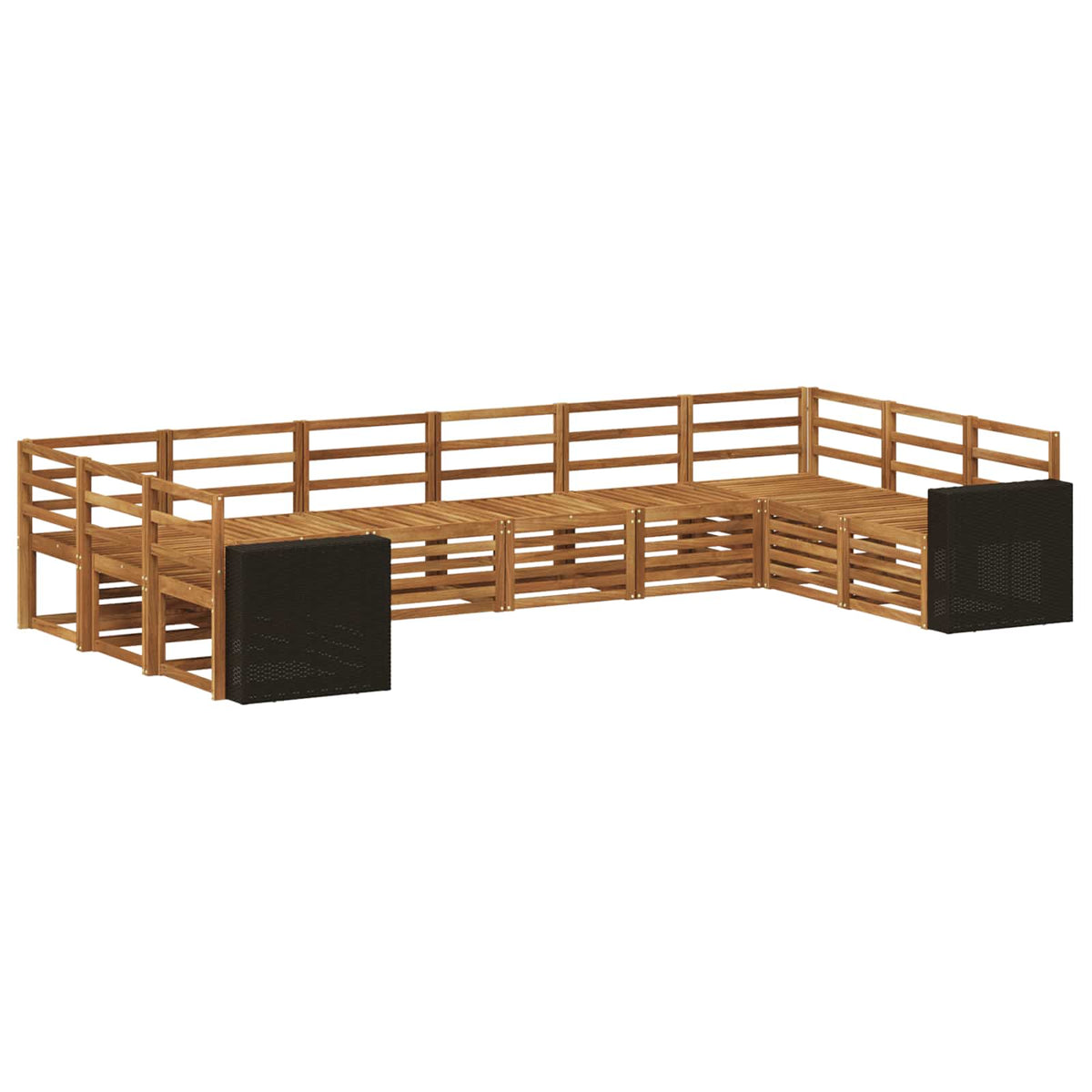 Sekcijska garnitura 10 pcs Prirodna Čvrsto drvo akacije