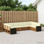 Set vanjskih sofa 10 pcs Prirodna i krem Poliester
