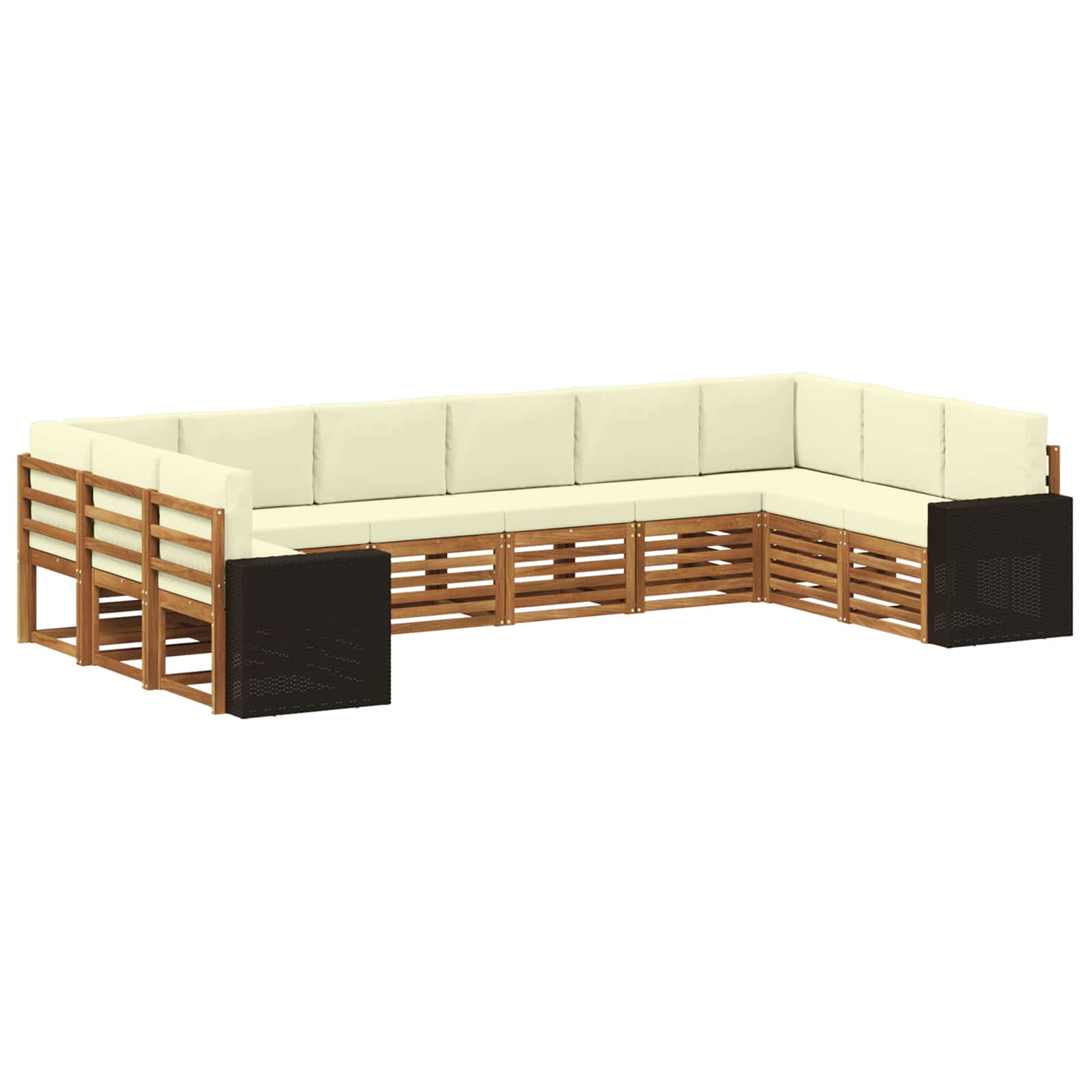 Set vanjskih sofa 10 pcs Prirodna i krem Poliester