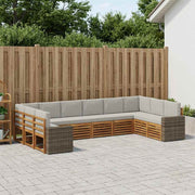 Set vanjskih sofa 10 pcs Prirodna i svjetlosiva Poliester