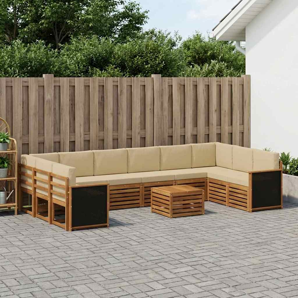 Set vanjskih sofa s jastukom 8 pcs Prirodna