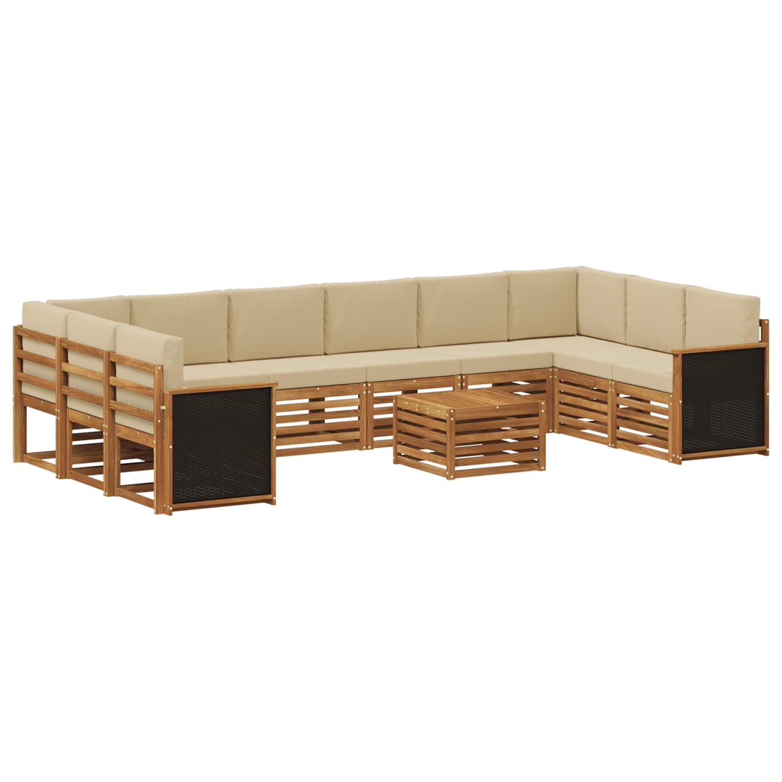 Set vanjskih sofa s jastukom 8 pcs Prirodna