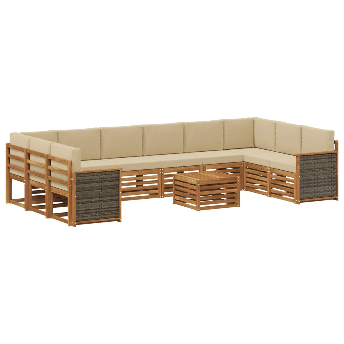 Set vanjskih sofa s jastukom 8 pcs Prirodna