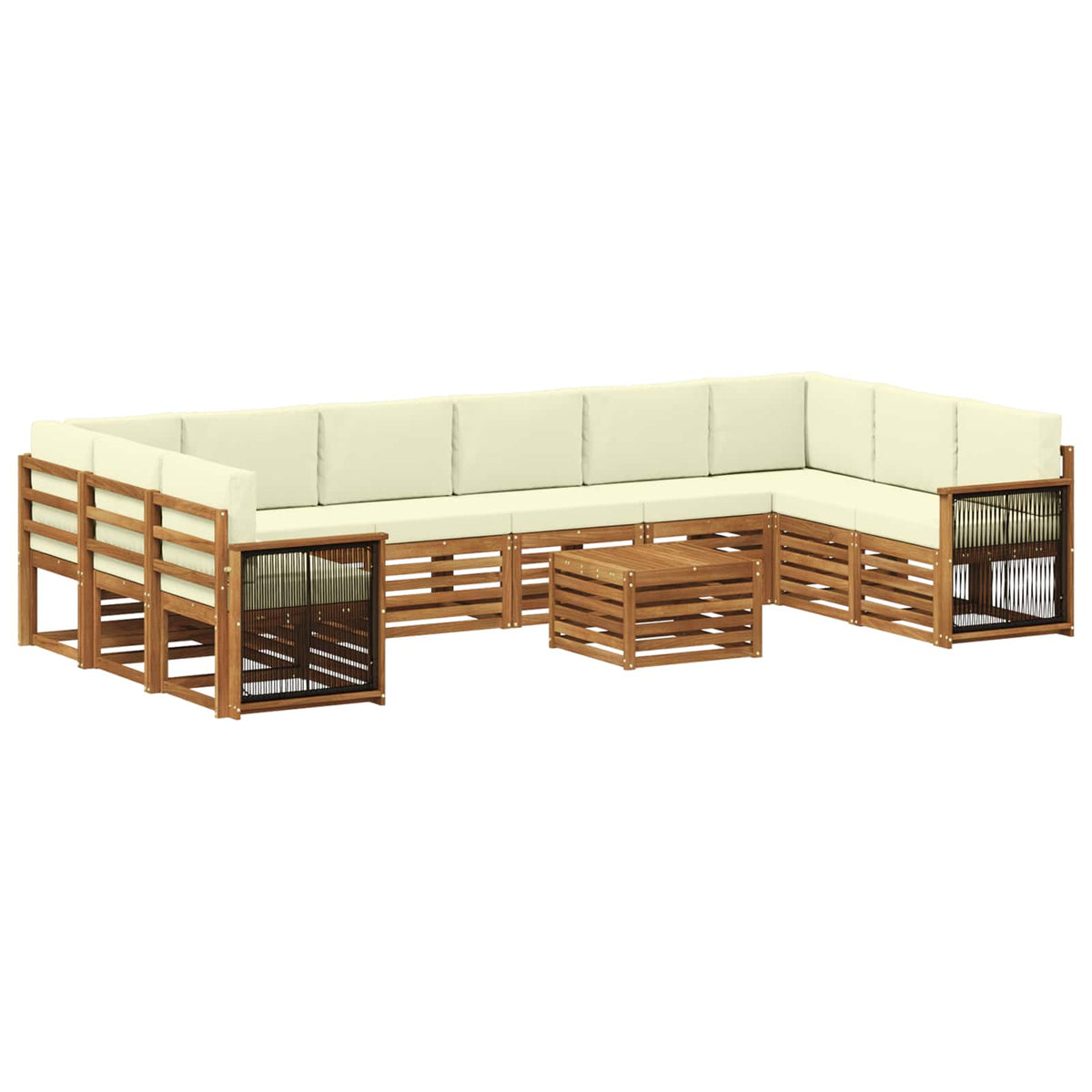 Set vanjskih sofa 8 kom. Prirodna i krem