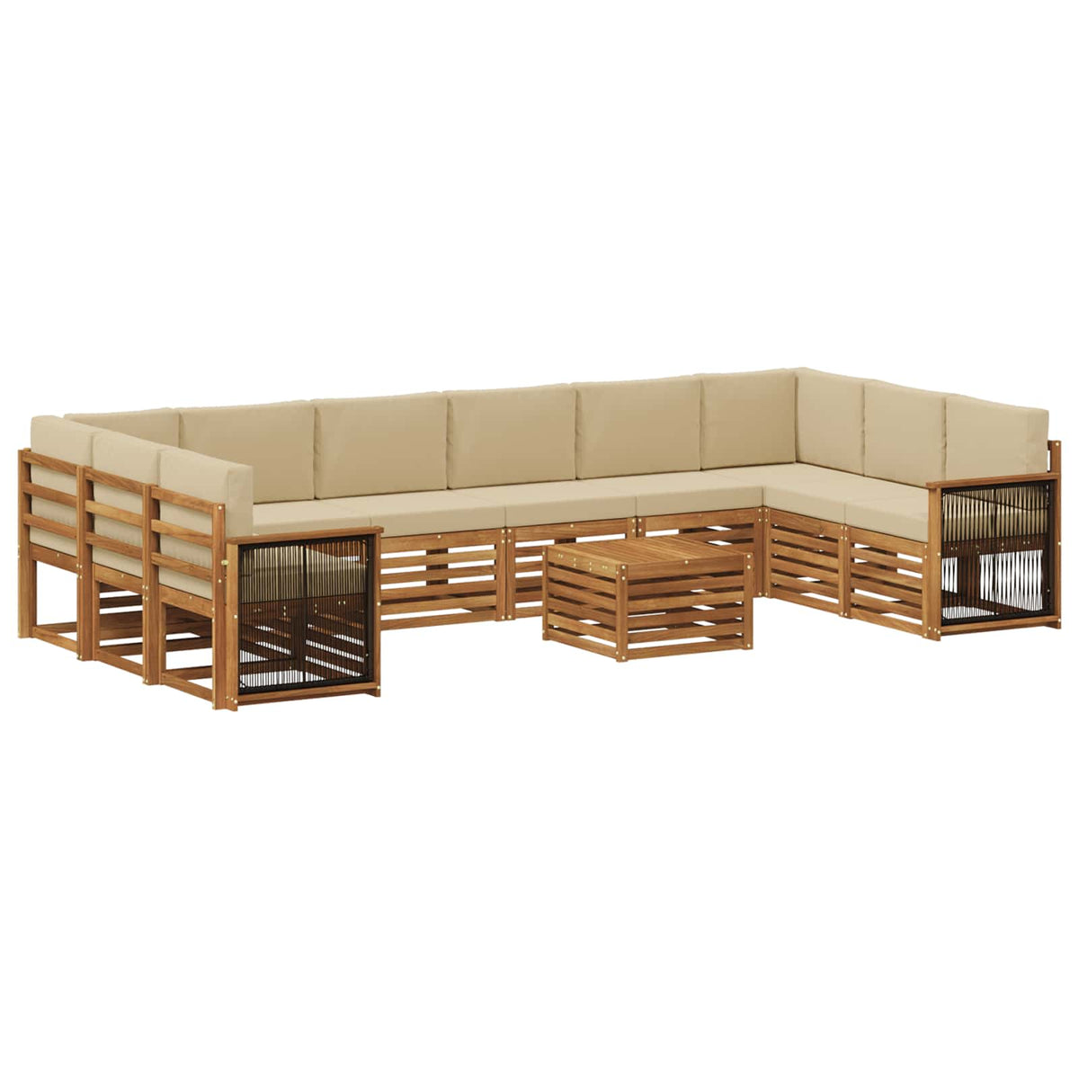 Set vanjskih sofa s jastukom 8 pcs Prirodna