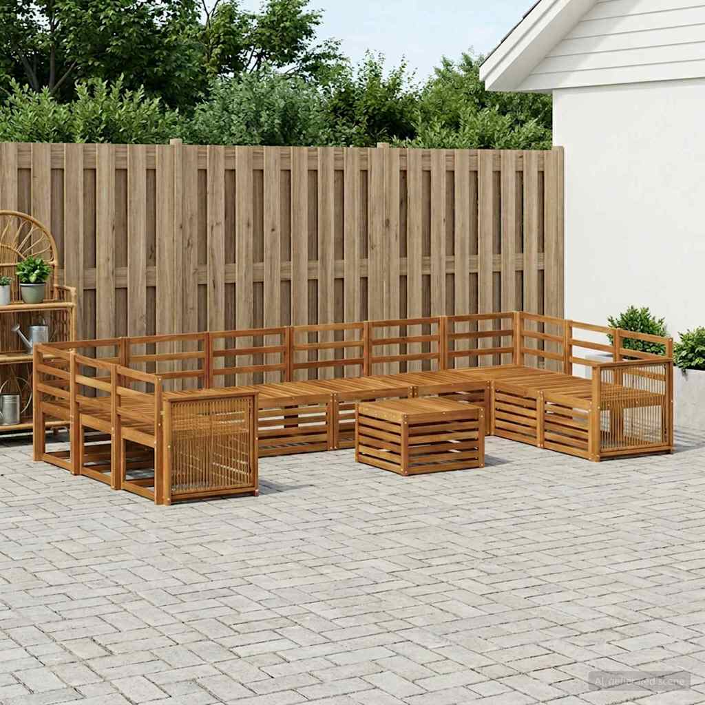 Set vanjskih sofa 8 kom. Prirodna Čvrsto drvo akacije
