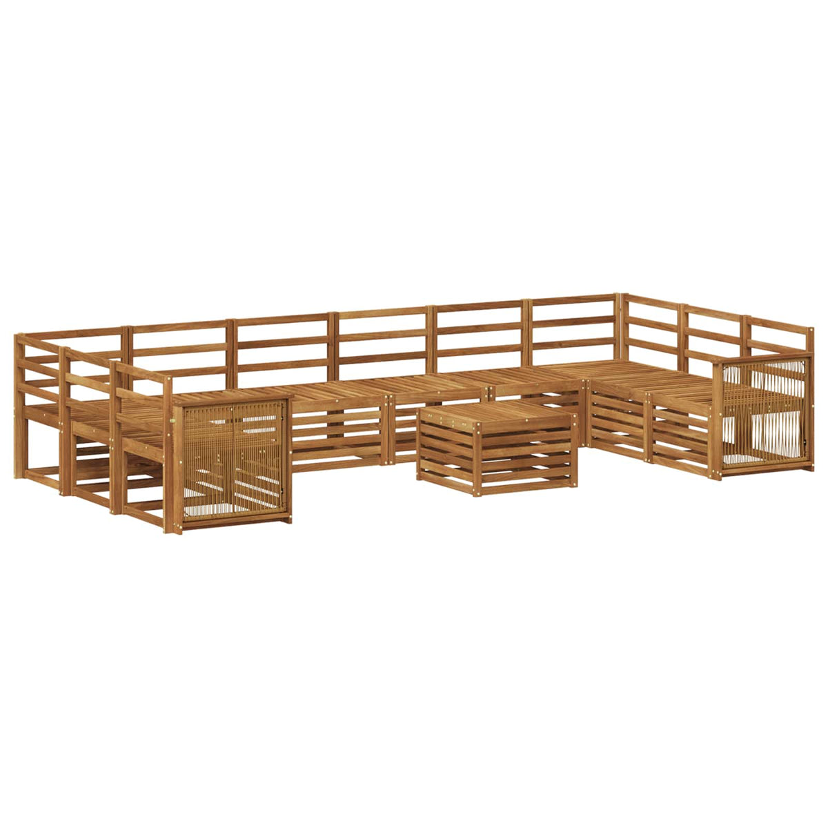 Set vanjskih sofa 8 kom. Prirodna Čvrsto drvo akacije