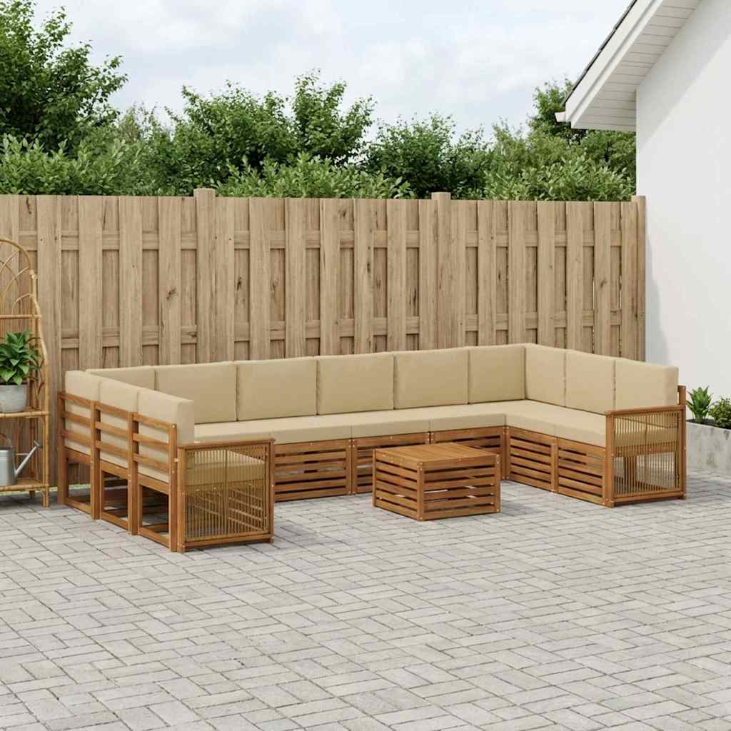 Set vanjskih sofa 8 kom. Prirodna