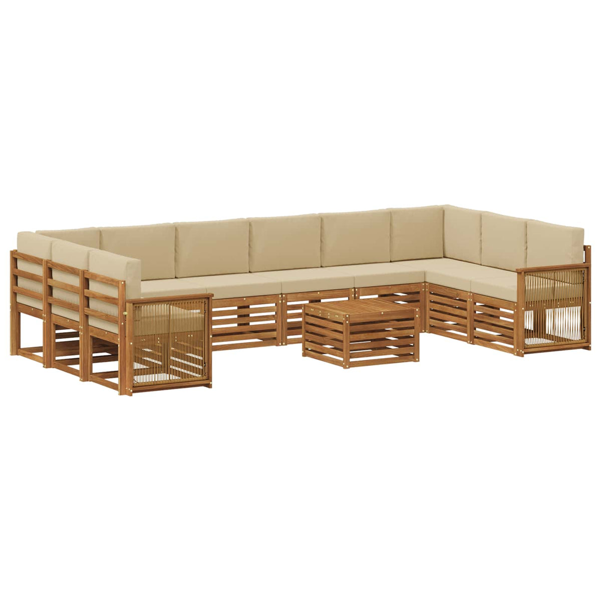 Set vanjskih sofa 8 kom. Prirodna