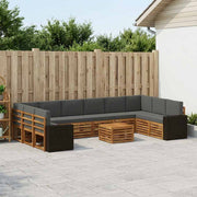 Set vanjskih sofa 11 pcs Prirodna i antracit Poliester