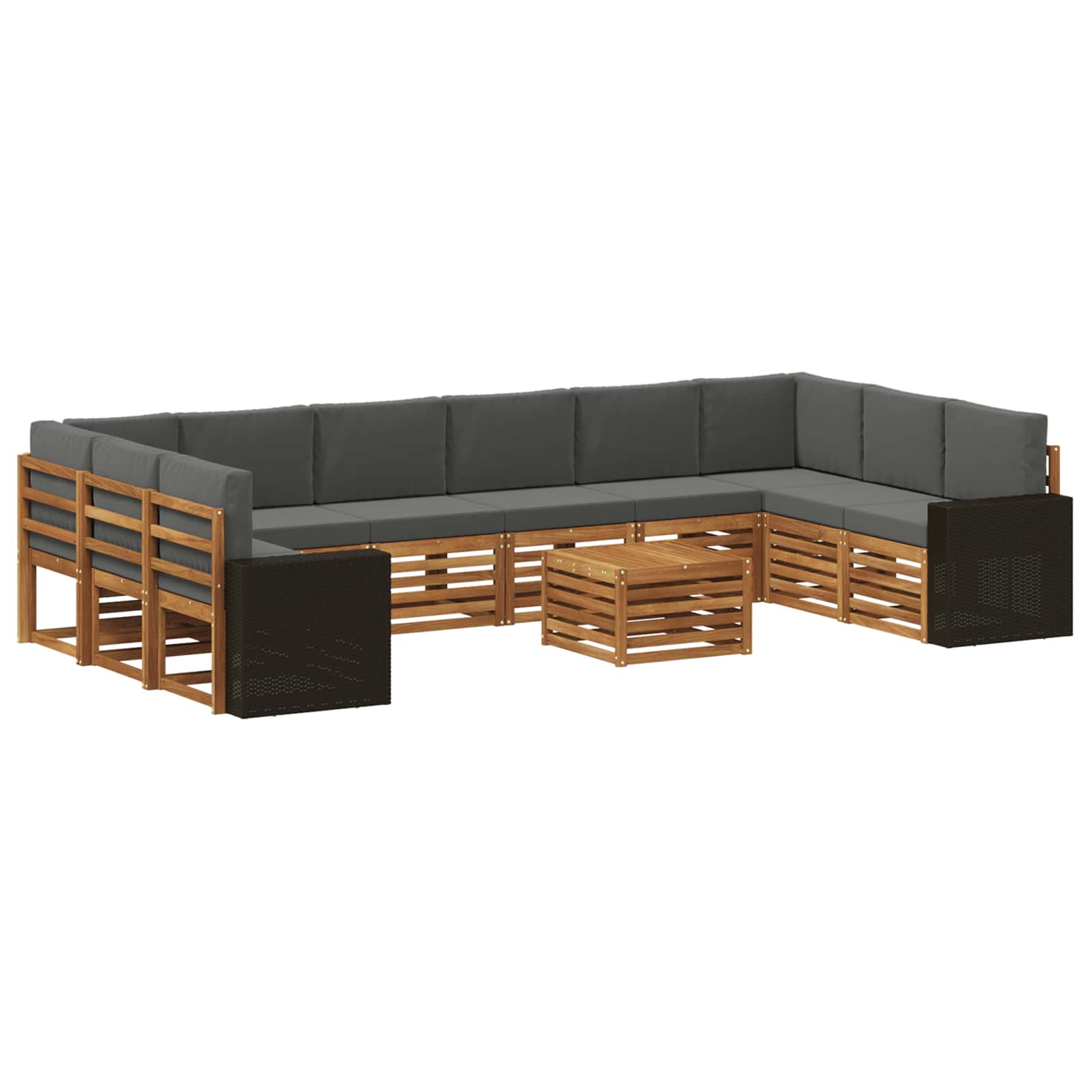 Set vanjskih sofa 11 pcs Prirodna i antracit Poliester
