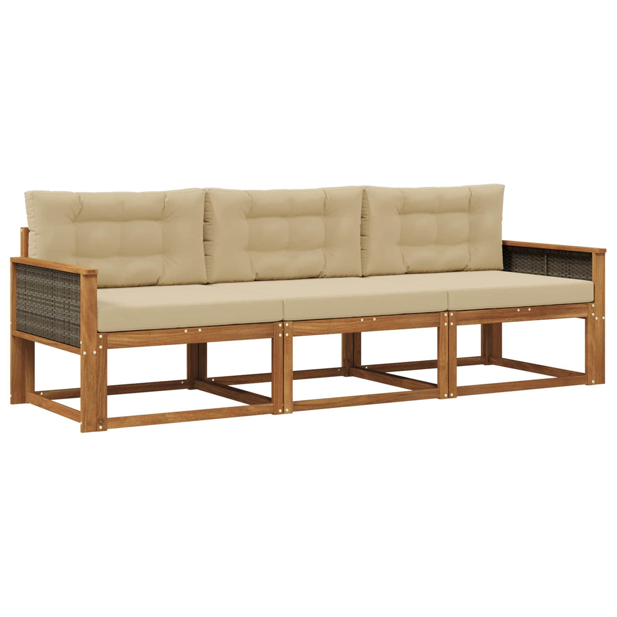 Set vanjskih sofa 3 kom. Prirodna i bež