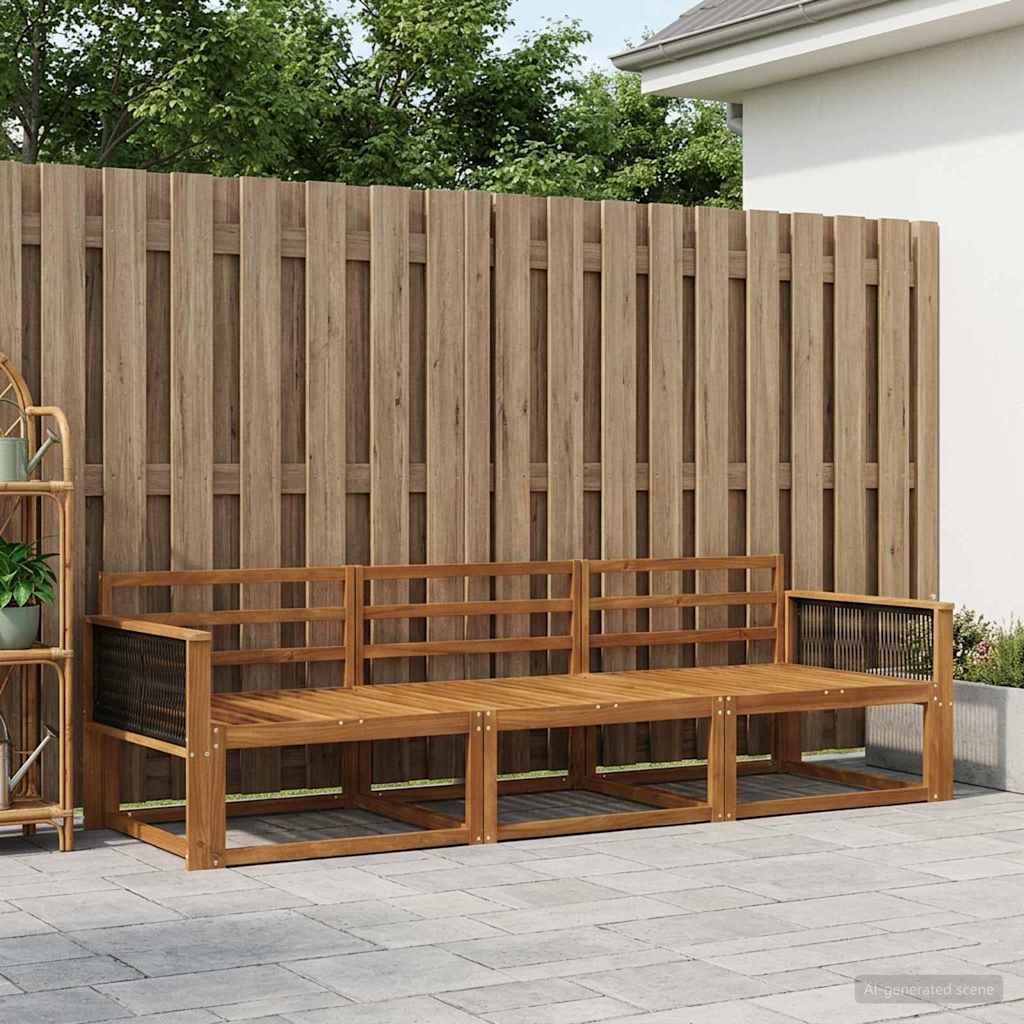 Set vanjskih sofa 3 kom. Prirodna Čvrsto drvo akacije