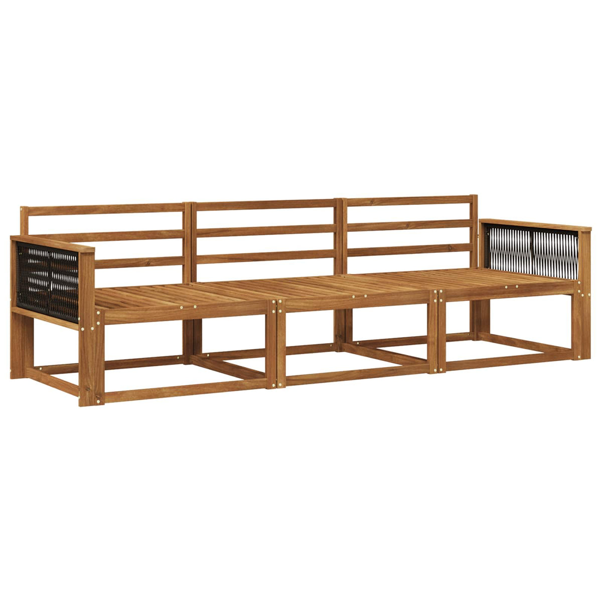 Set vanjskih sofa 3 kom. Prirodna Čvrsto drvo akacije